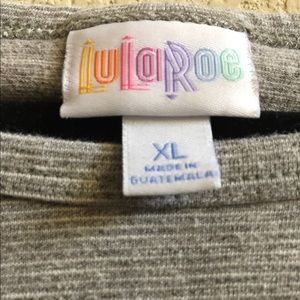 Lularoe Carly Dress Gray w/ tiny stripes XL